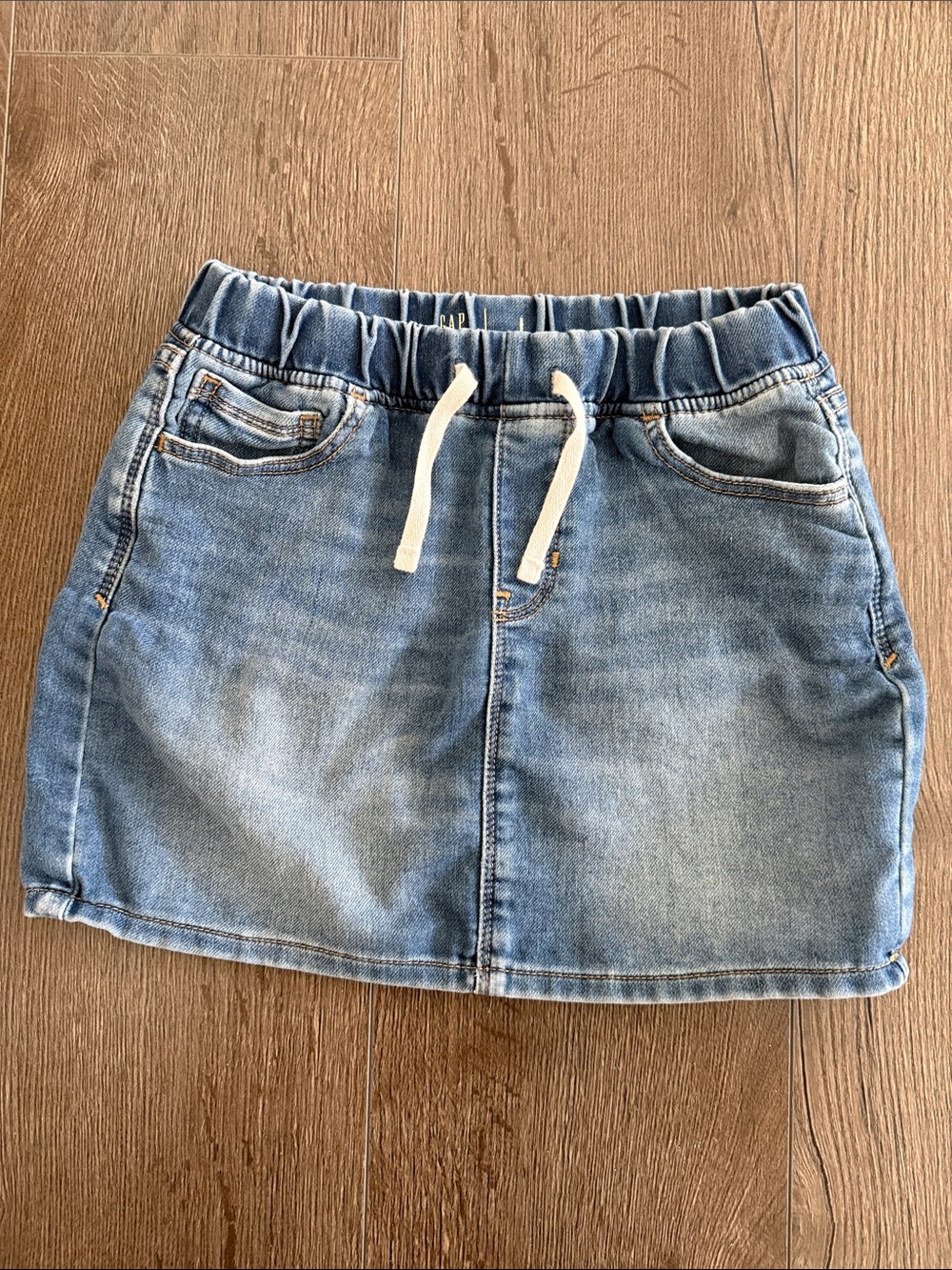 GAP Light Blue Denim Girls Skirt with Drawstring Waist